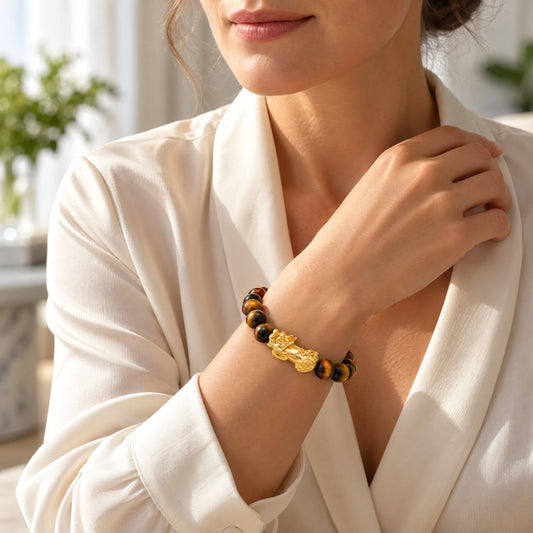 Tiger’s Eye Feng Shui Lucky Pixiu Courage & Wealth Bracelet