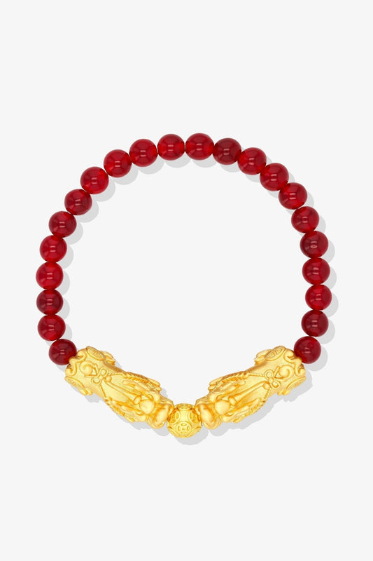 Tigers Eye Mega Money 18k Gold Vermeil Pixiu Feng Shui Bracelet - Eat.Read.Love.