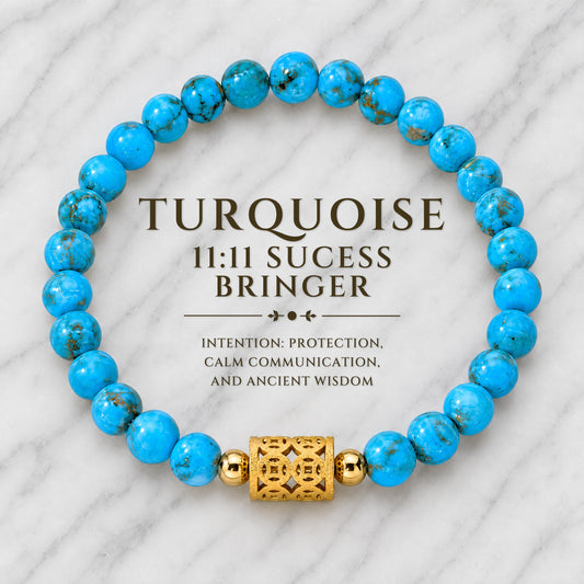 Turquoise Manifest Money 11:11 Gemstone Bracelet