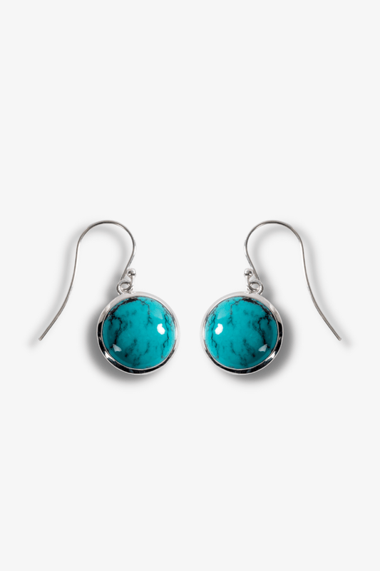 Turquoise Sterling Silver Earrings - Eat.Read.Love.