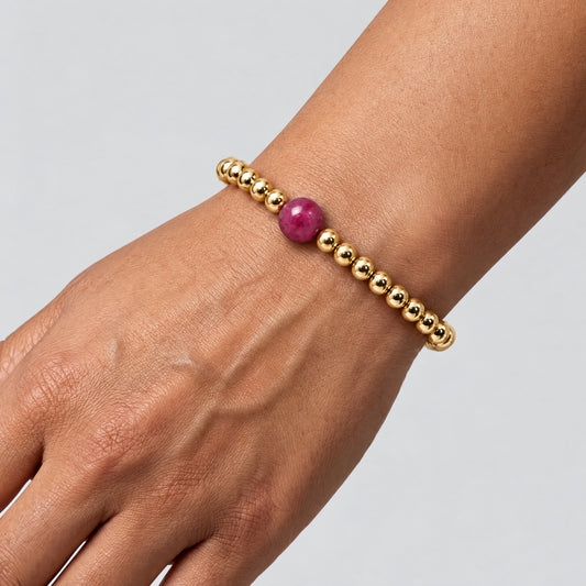 Virgo Golden Zodiac Ruby 2026 Bracelet REAL Gold