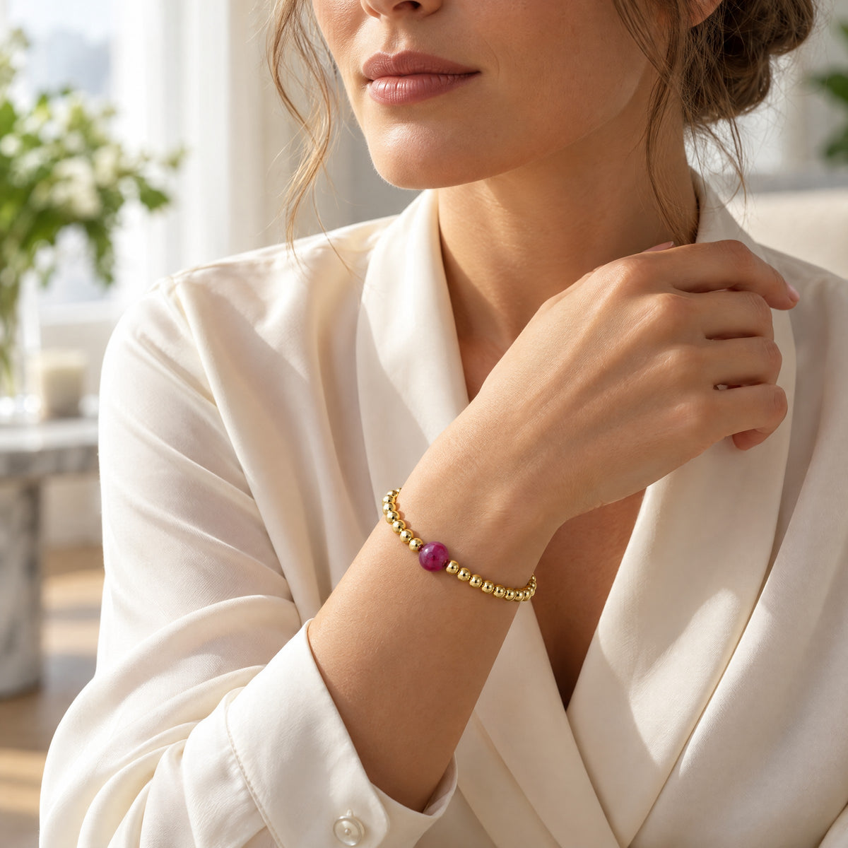 Virgo Golden Zodiac Ruby 2026 Bracelet REAL Gold