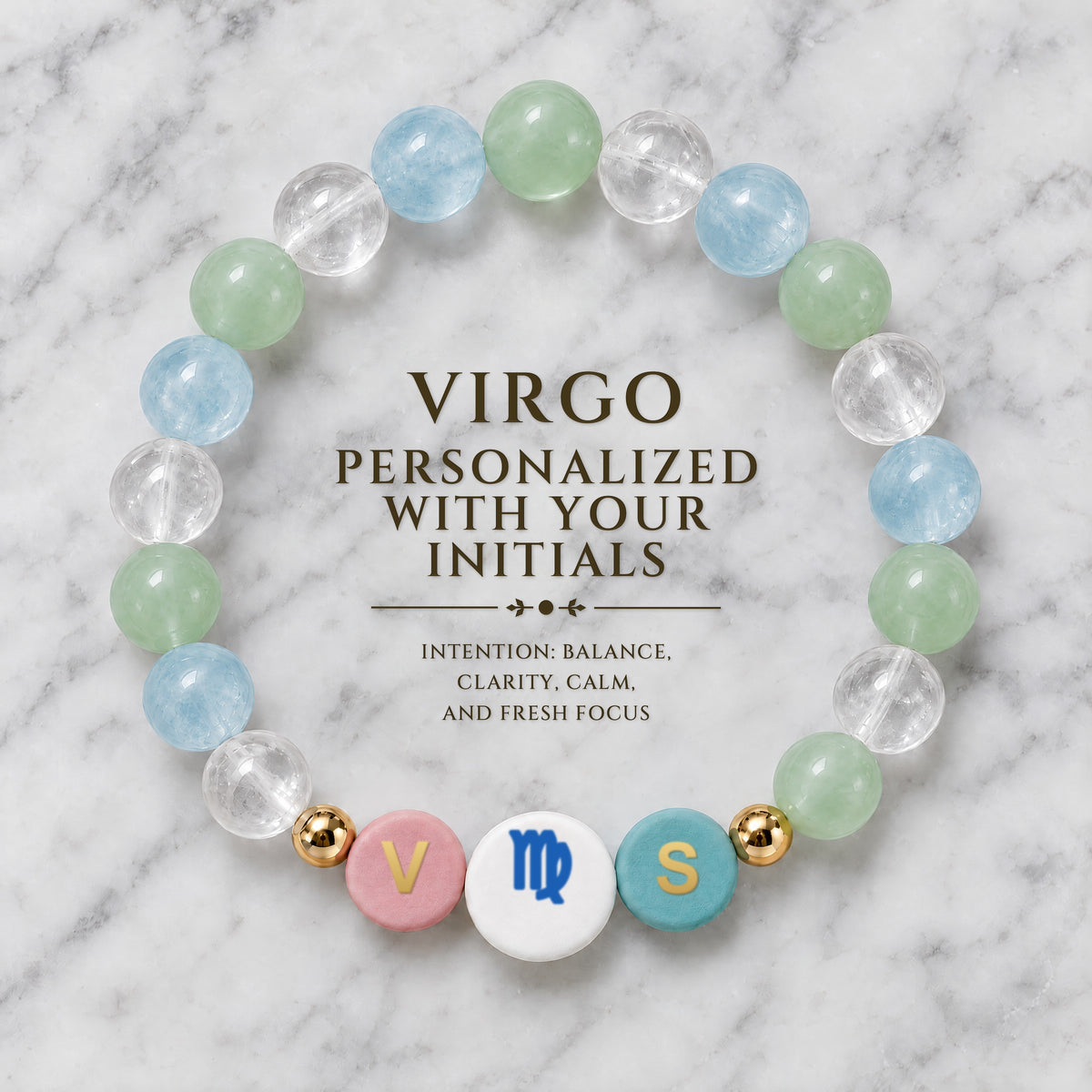 Virgo Initial Charm Bracelet