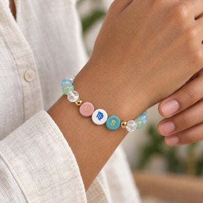 Virgo Initial Charm Bracelet