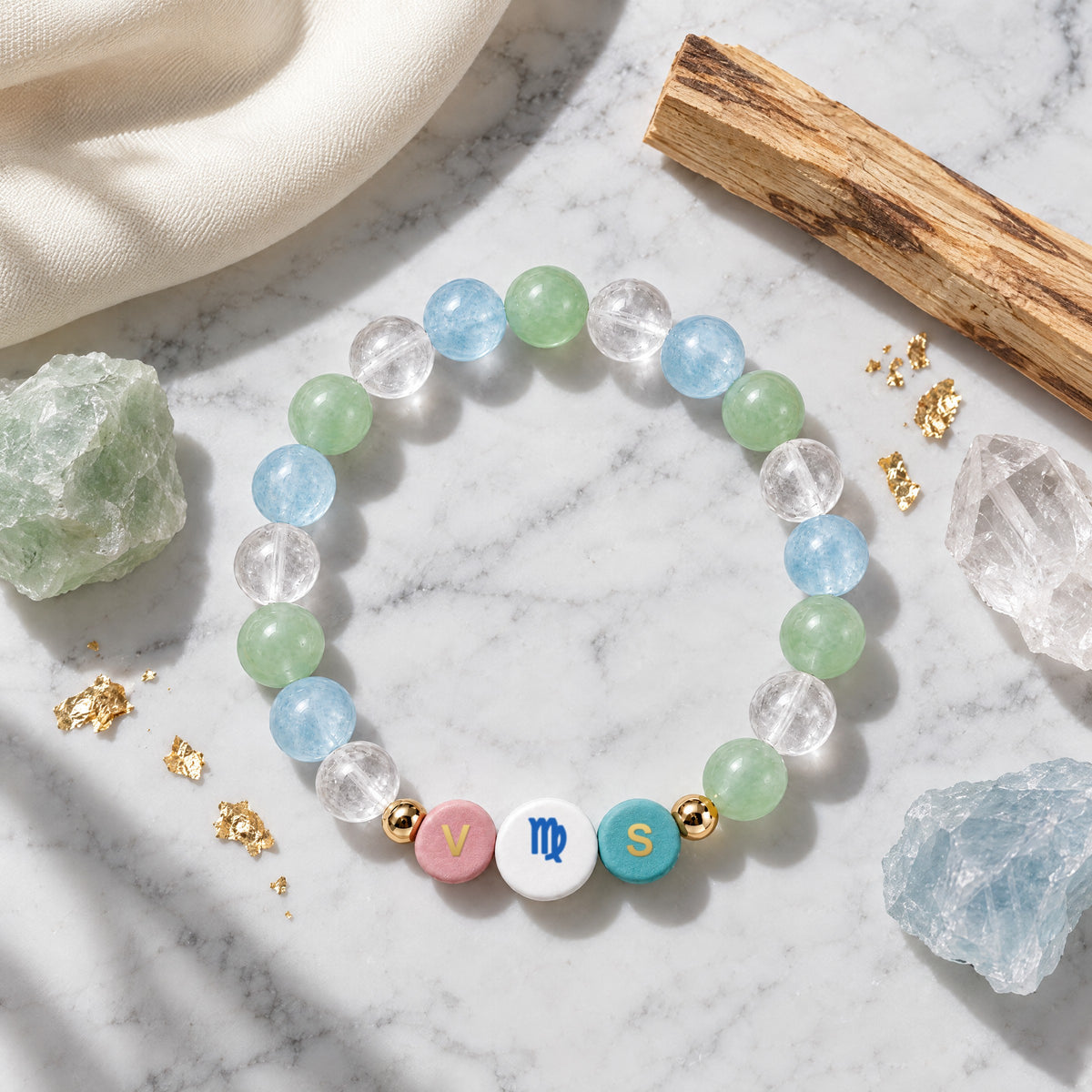 Virgo Initial Charm Bracelet