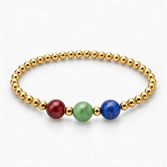Virgo Love and Money Golden Bracelet with REAL Gold