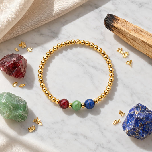 Virgo Love and Money Golden Bracelet with REAL Gold