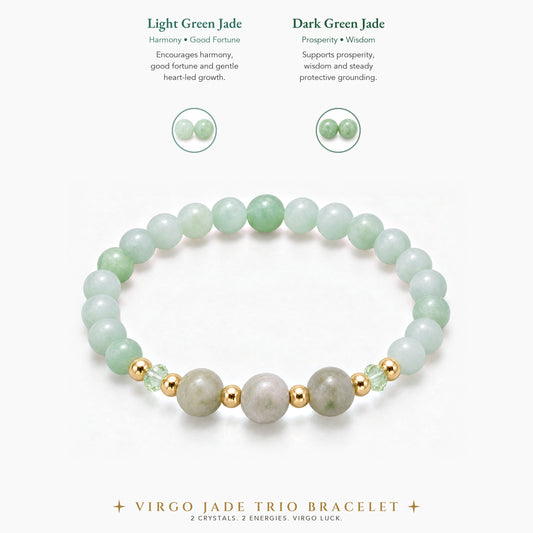 Virgo Lucky Zodiac Trio Crystal Bracelet