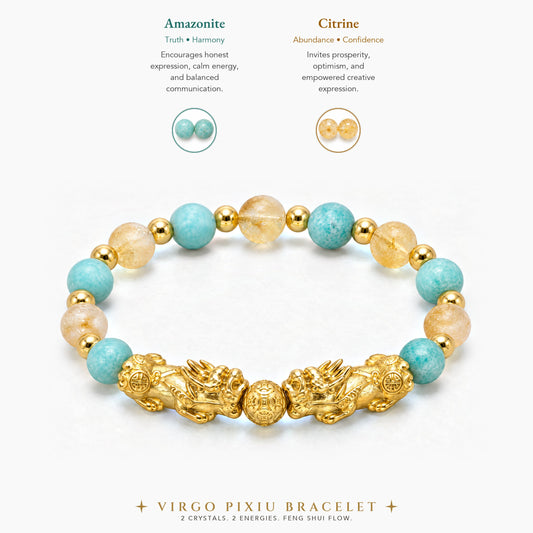 Virgo Zodiac Feng Shui Double Pixiu Bracelet