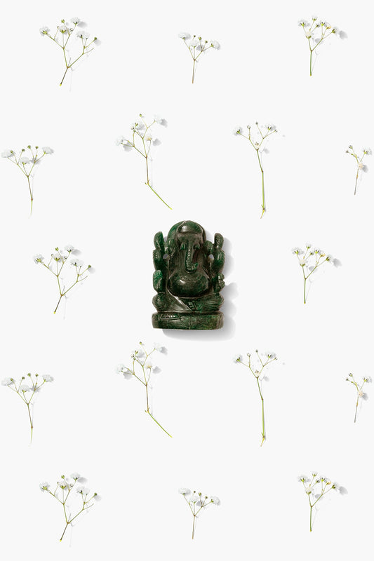 Nephrite Jade Ganesha Statue - Eat.Read.Love.